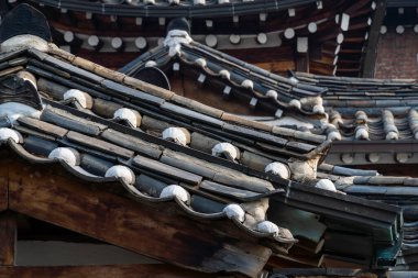 The Traditional Roofs of Bukchon Hanok Village in Seoul