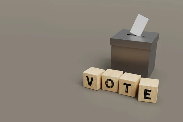 Una Urna Electoral Con Palabra Voto Delante Renderizado —  Fotos de Stock