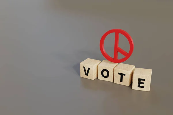 韓国の選挙投票スタンプのシンボルと単語の投票 3Dレンダリング — ストック写真