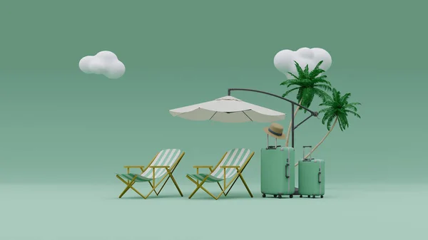 Sommerurlaub Reisekonzept Illustration Stil Hintergrund Darstellung — Stockfoto