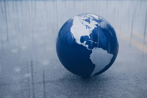 Conceptual Image Earth Experiencing Heavy Rainfall Due Global Climate Change — Stock Photo, Image