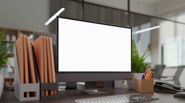masaüstü web ekran modellemesi ofiste, 3d oluşturma
