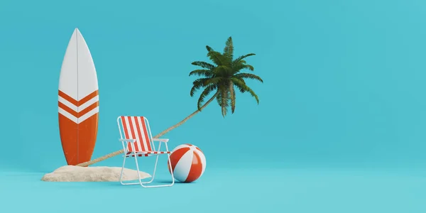 Sommerurlaub Konzept Hintergrund Rendering — Stockfoto