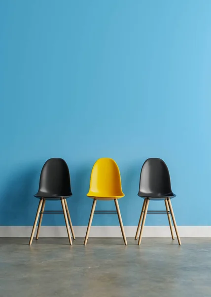 Concept Fundo Com Cadeiras Sala Espera Para Entrevista Emprego Renderização — Fotografia de Stock