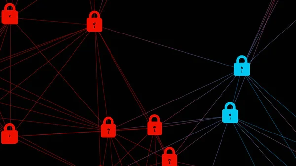 Quantum Communicatie Cryptografie Internet Security Concept Uitgedrukt Als Een Hangslot — Stockfoto