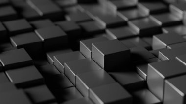 3d geometrik yapıya sahip koyu minimal arkaplan ve fütüristik desenli siyah, 3d görüntüleme