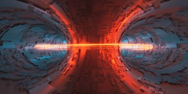 Nükleer füzyon reaktörü Tokamak konsepti arkaplanı, 3D görüntüleme