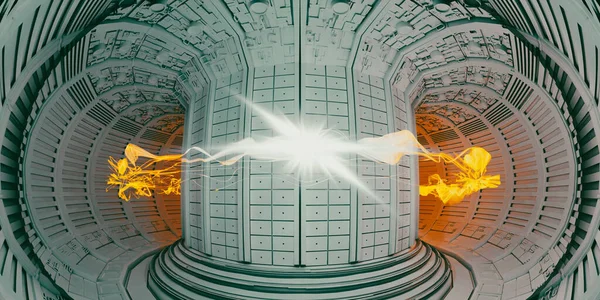 Nuclear Fusion Reactor Tokamak Concept Background Rendering — Stock Photo, Image