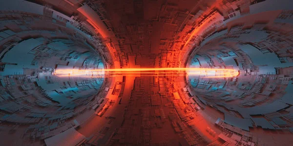 Nükleer füzyon reaktörü Tokamak konsepti arkaplanı, 3D görüntüleme