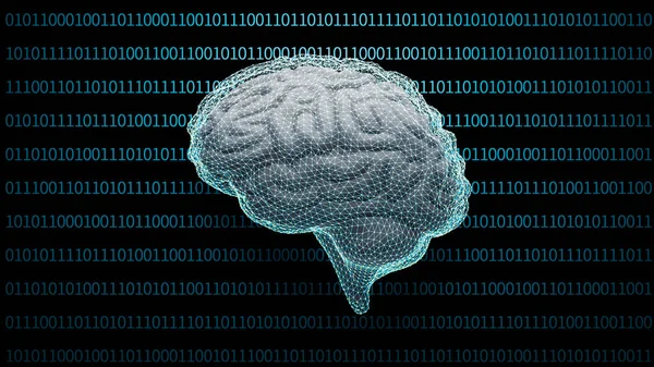 Искусственный Интеллект Цифровой Мозг Концепция Фона Рендеринг — стоковое фото