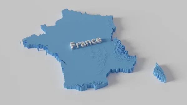 Eine Landkarte Von Frankreich Mit Minimaler Digitalisierter Mosaikhöheninformation Rendering — Stockfoto