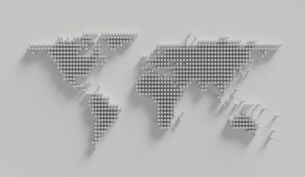 Mapa Světa Představovaná Trojrozměrným Kruhem Minimálním Obrazci Vykreslování — Stock fotografie