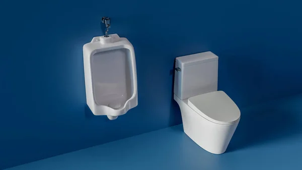 Latar Belakang Dengan Urinal Dan Toilet Dengan Latar Belakang Warna — Stok Foto