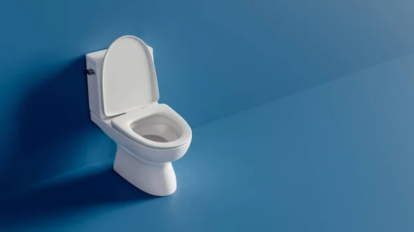 Latar Belakang Dengan Toilet Pada Latar Belakang Warna Padat Render — Stok Foto