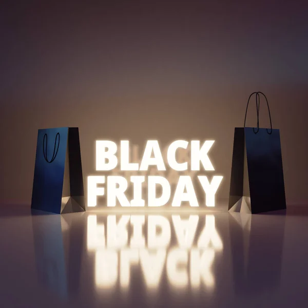 Black Friday Shopping Concept Background Black Shopping Bags Black Friday — Stock Photo, Image