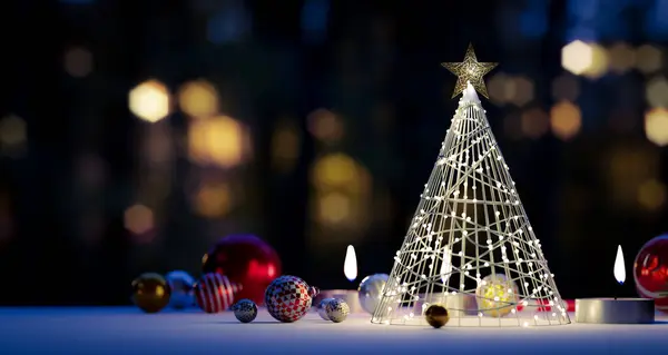 Weihnachtsschmuck Dekoration Hintergründe Rendering — Stockfoto