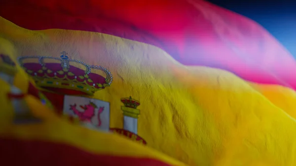 Spain Waving National Flag Rendering — Stock Photo, Image
