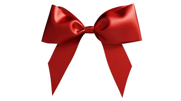 Red Colored Ribbon Bow Shape Background Rendering — Stock Photo, Image