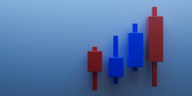 Stok şamdanlarının şekline dayalı beyaz arkaplan, 3D görüntüleme