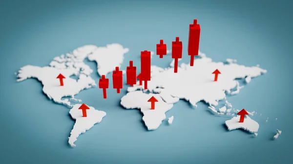 Küresel Borsa Yükselişte Birçok Bölgede Görülen Kazanımlarla — Stok fotoğraf