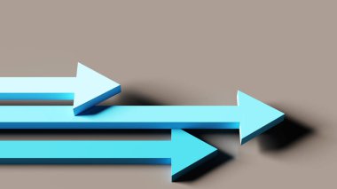 Arrow konsepti büyüme yönünü gösteriyor. 3d oluşturma