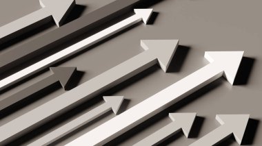 Arrow konsepti büyüme yönünü gösteriyor. 3d oluşturma