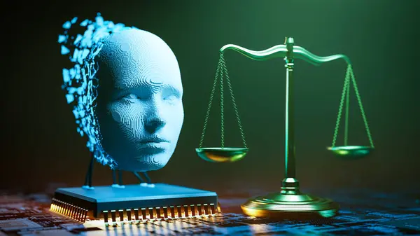 各国政府管制人工智能的立法活动 3D渲染 — 图库照片