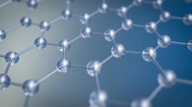 Nano yeni malzeme altıgen yapı konsepti. 3d oluşturma