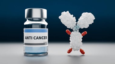 Concept image of an anticancer drug called ADC. 3d rendering clipart