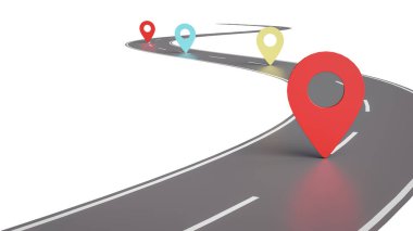 Planın uygulanması için yol haritası ve yol boyunca işaretleyiciler yerleştirildi. 3d oluşturma