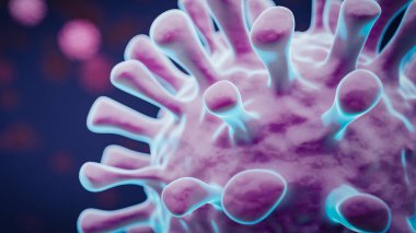 Grip virüsü konsepti. 3d oluşturma