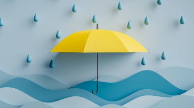 Yağmurlu muson mevsimi arka plan kavramları. 3d oluşturma