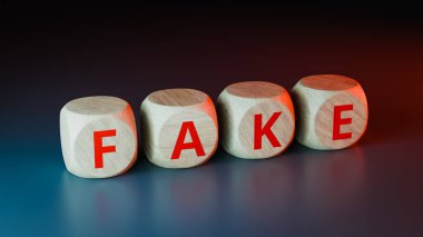 İnternetteki sahte haberler hakkındaki görüntüyü kavra. 3d oluşturma