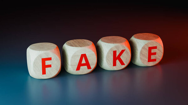 Концепция изображения фейковых новостей в интернете. 3d-рендеринг
