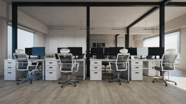 Modern iç mekan. 3d oluşturma