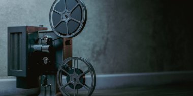 Sinema filmleri, uzay arkaplanlarını taklit eder. 3d oluşturma