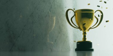 Ödül fotokopi alanı arkaplanlı ödül töreni. 3d oluşturma