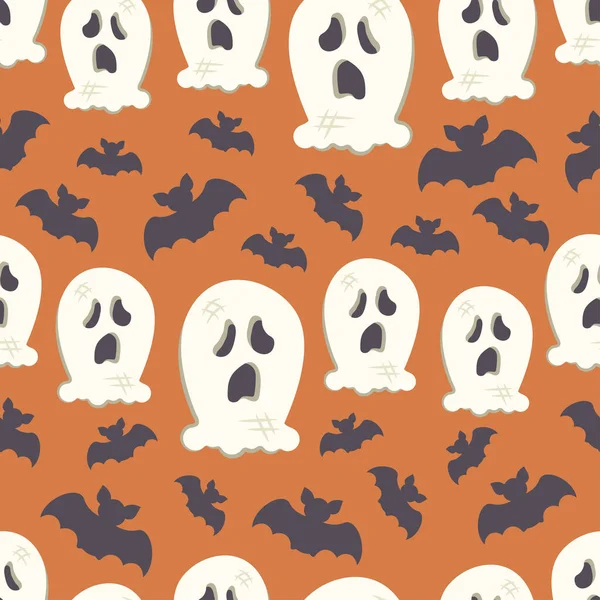 Halloween Bezproblémový Vzor Opakovaný Sváteční Tisk Ručně Kreslený Čmáranice Roztomilí — Stockový vektor