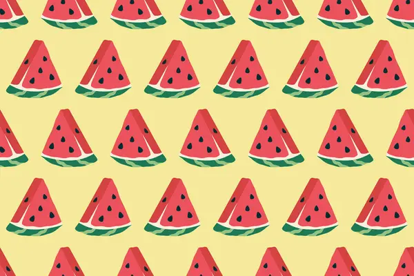 Watermeloen Naadloos Patroon Rijp Meloenschijfjes Zoet Tropisch Fruit Watermeloen Afdruk Rechtenvrije Stockvectors