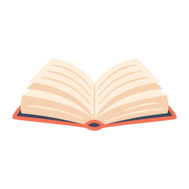 Açık kitap simgesi beyaz arkaplanda izole edildi. Tırman. Beyaz sayfalarla açılan kitap, metin. Eğitim kavramı için kitap okuma tasarımı. Ders kitabı, sözlükler, damızlık için ansiklopediler. Vektör