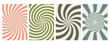 60 'lar, 80' ler, 70 'ler tarzında retro arka planlar. Harika sanatlar. Güneş ışınları, daireler, çizgiler olan soyut moda kartı. Eski zamanların nostaljisi. Reklam için vektör illüstrasyonu, afişler, davetiye