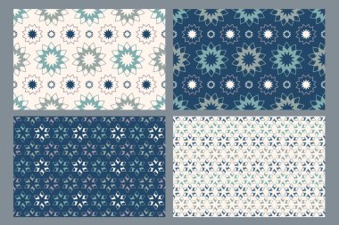 Soyut, pürüzsüz kalıplar ayarlandı. Farklı şekillerde modern Geometrik arkaplan. Basit bir tasarım. Moda süsü. Dekorasyon, duvar kağıdı, tekstil ve baskı için vektör illüstrasyonu