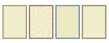 Şahane posterler. Çarpık çizgileri olan geçmişe dönük geçmişler. Psikedelik sanat. Çember elementli klasik tasarım, denetleyici, bozuk dalgalı çizgiler. Soyut doku. Vektör düz resimleme