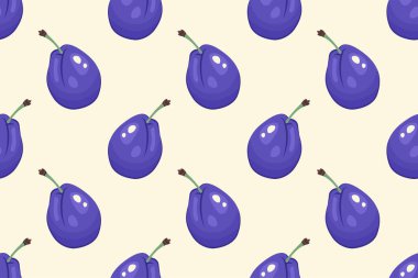 Meyvesiz desen. Erik arkaplanı. Tam olgunlaşmış erik. Taze sulu vitaminle tekrarlanabilir doku. Yazdırma, duvar kağıdı, tekstil, baskı, paketleme, arkaplan
