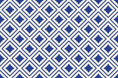 Akdeniz 'in pürüzsüz deseni. Geleneksel Portekiz Mozaiği, İtalyan tasarımı. El çizimi sembollü soyut duvar kağıdı. Menüler, markalaşma, reklamlar, yazdırma, dekor ve iç mekan için vektör illüstrasyonu