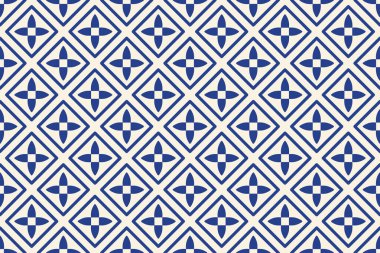 İtalyan kusursuz deseni. Geleneksel Portekiz Mozaiği, Akdeniz tasarımı. El çizimi sembollü soyut duvar kağıdı. Yazdırma, dekor ve iç mekan için vektör illüstrasyonu