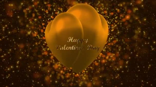 Happy Valentine Day Gold 422 Prores Looped — Stock videók