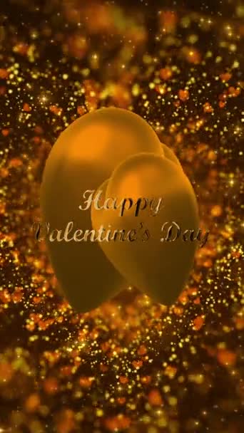 Happy Valentine Day Gold Vertical 422 Prores Looped — стокове відео