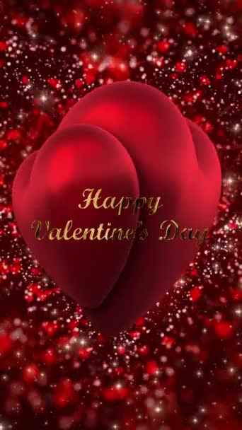 Happy Valentines Day Red Vertical 422 Prores Looped — Vídeo de Stock