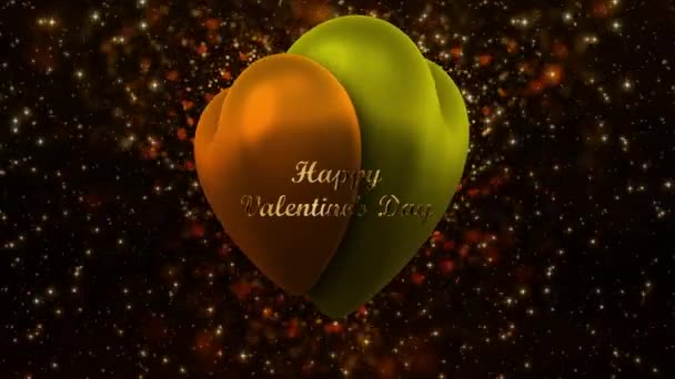 Happy Valentines Day Yellow Green 422 Prores Looped — Vídeo de Stock